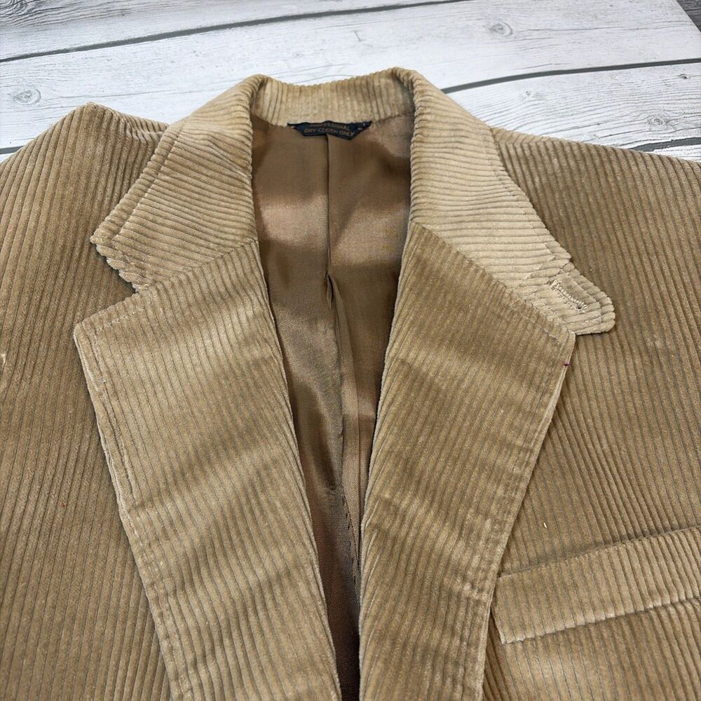 Levi's Panatela Blazer Jacket 42L Corduroy Brown Tan Vtg - Picture 9 of 11